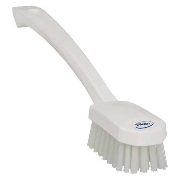 1 37/64 in W Scrub Brush, Medium, 7 45/64 in L Handle, 3 in L Brush, White, Plastic