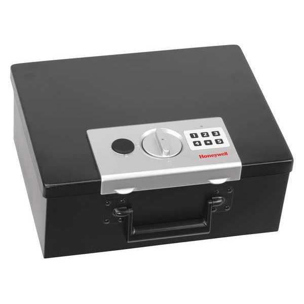 Fire Rated Security Box, 0.27 cu ft, 6.3 lb, Digital Keypad with Key Backup Lock