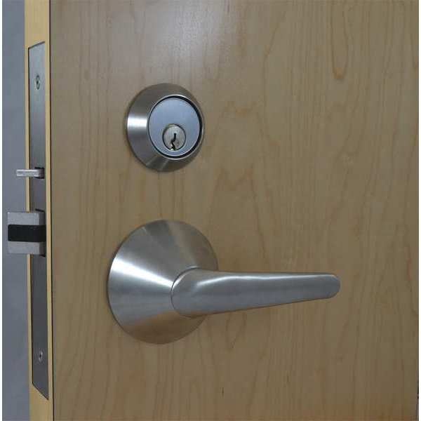 Door Lever Lockset, Mortise, Elect/Mech