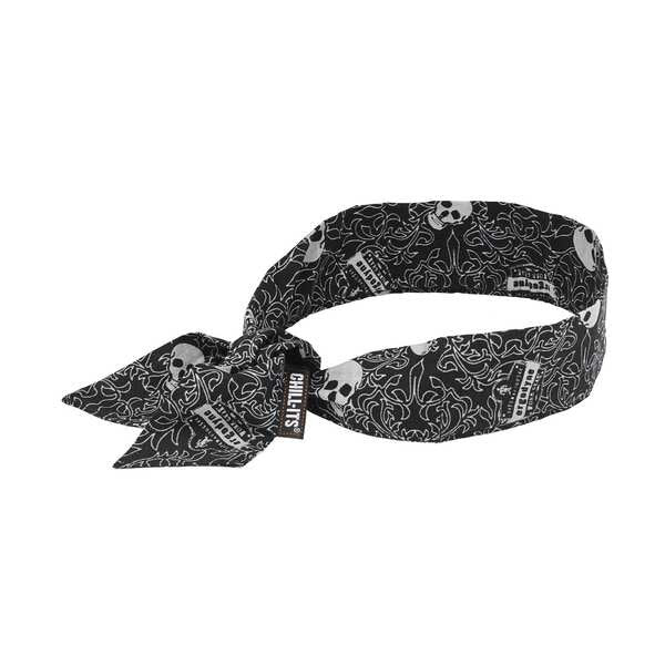 Bandana, Black/White, Skulls, Closure Tie
