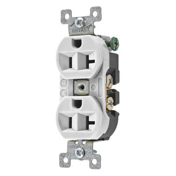 20A Duplex Receptacle 125VAC 5-20R WH