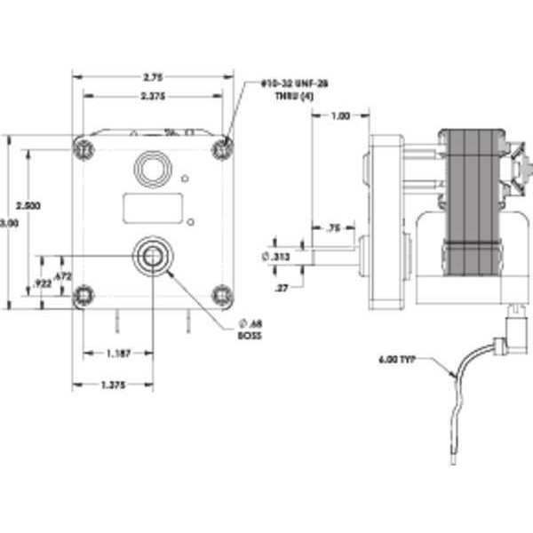 AC Gearmotor, 4.2 in-lb Max. Torque, 41 RPM Nameplate RPM, 230V AC Voltage, 1 Phase