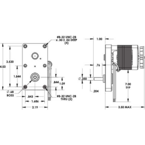 AC Gearmotor, 13.0 in-lb Max. Torque, 20 RPM Nameplate RPM, 115V AC Voltage, 1 Phase