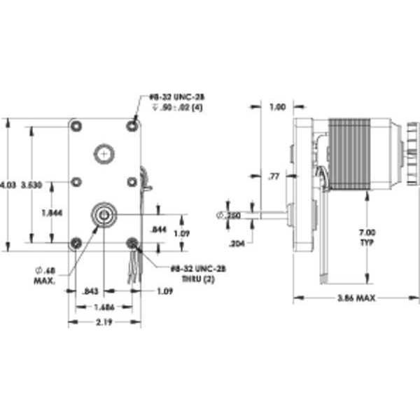 AC Gearmotor, 18.0 in-lb Max. Torque, 7 RPM Nameplate RPM, 115V AC Voltage, 1 Phase
