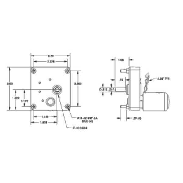 DC Gearmotor, Nameplate RPM 4.5, 0.70A