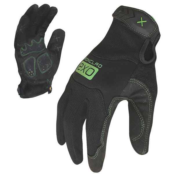 Mechanics Gloves, S, Black, Anti-Vibration, Stretch Nylon/Neoprene