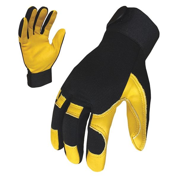 Mechanics Gloves, S, Black/Gold, Single Layer, Stretch Nylon
