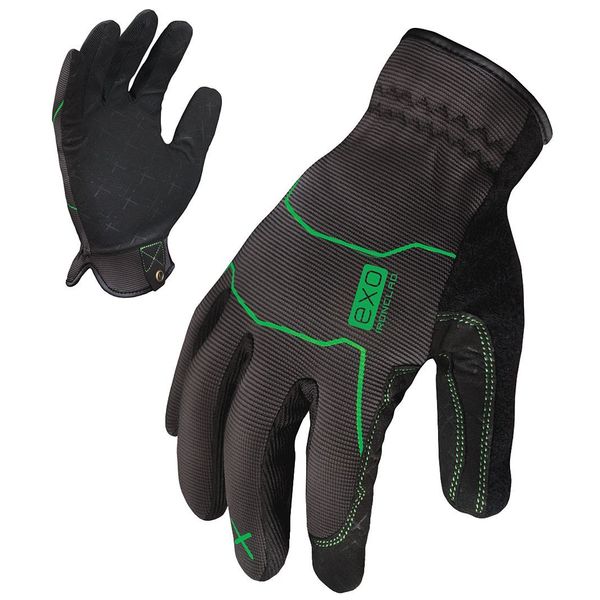 Mechanics Gloves, L, Black/Grey, Single Layer, Stretch Nylon