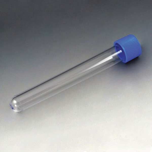 Test Tube with Cap, 12mL, 120mmL, PS, PK1000