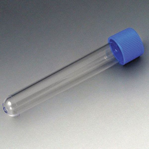 Test Tube with Cap, 12mL, 100mm L, PS, PK750