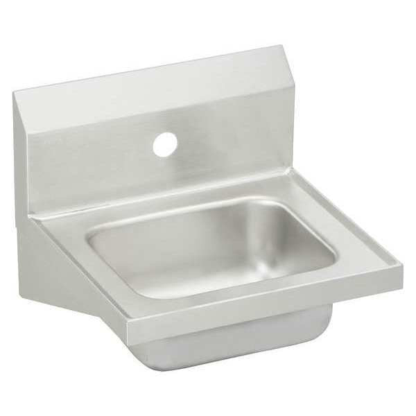 Wall Mount, 1 Hole, Manual, Stainless Steel, Hand Sink