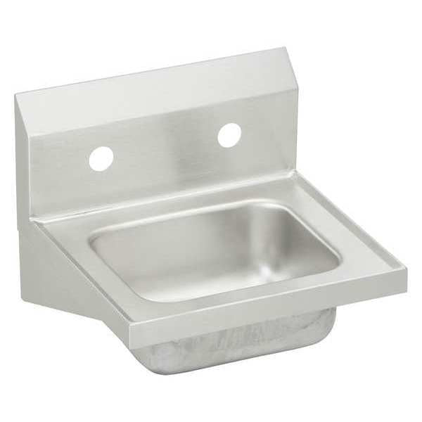 Wall Mount, 2 Hole, Manual, Stainless Steel, Hand Sink