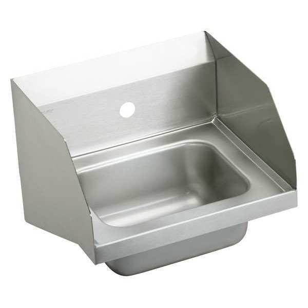 Wall Mount, 1 Hole, Manual, Stainless Steel, Hand Sink