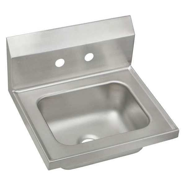 Wall Mount, 2 Hole, Manual, Stainless Steel, Hand Sink