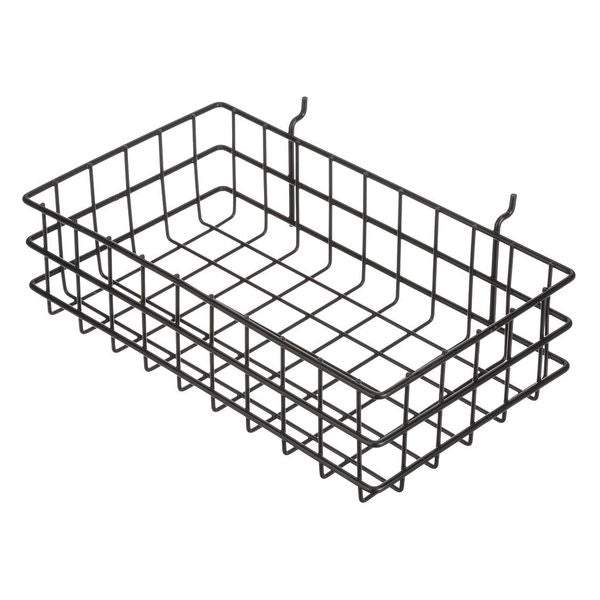 Black Rectangular Storage Basket, Steel
