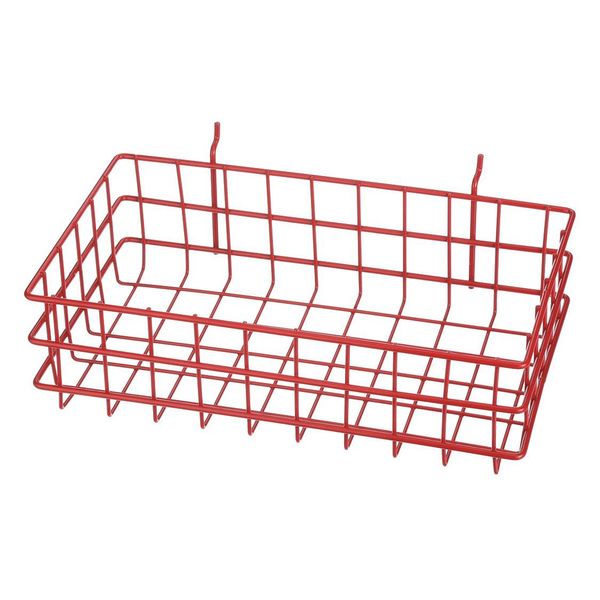 Red Rectangular Storage Basket, Steel