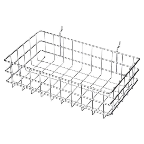 Silver Rectangular Storage Basket, Steel