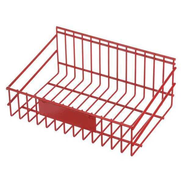 Red Rectangular Storage Basket, Steel