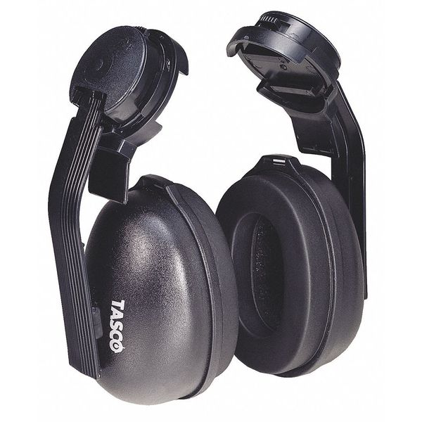 Hard Hat Mounted Ear Muffs, 24 dB, Black Hawk, Black