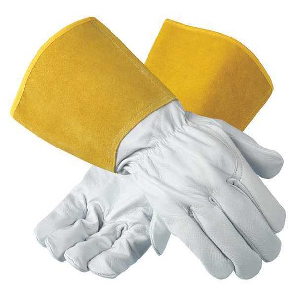 TIG Welding Gloves, Goatskin/Cowhide Palm, 10, PR