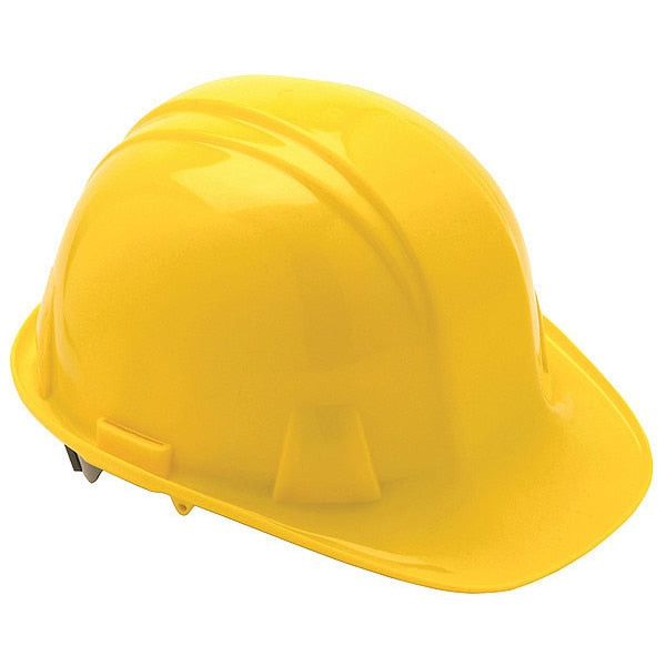 Front Brim Hard Hat, Type 1, Class E, Ratchet (4-Point), Yellow