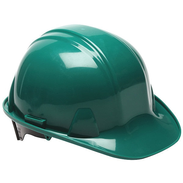 Front Brim Hard Hat, Type 1, Class E, Ratchet (4-Point), Green