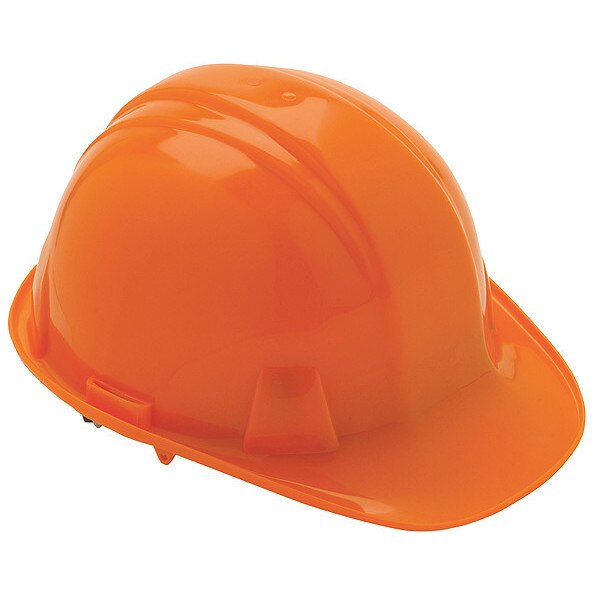 Front Brim Hard Hat, Type 1, Class E, Ratchet (4-Point), Orange