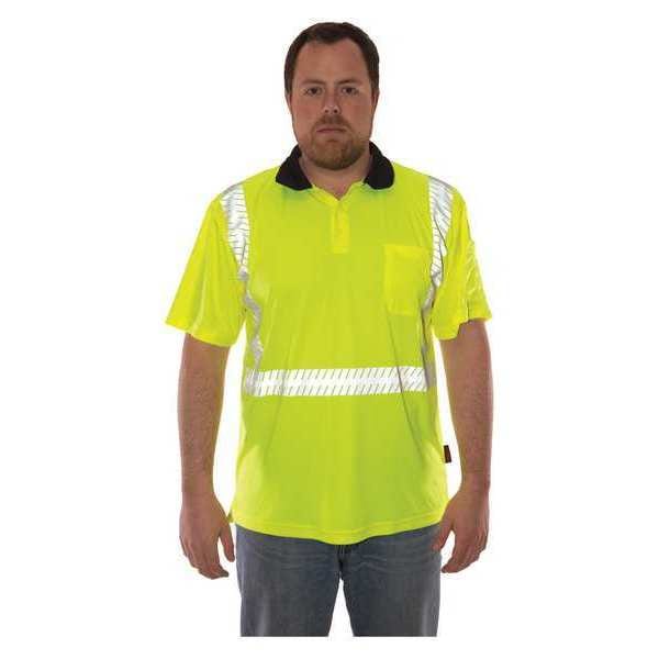 Job Sight Polo Shirt, Size S, Hi-Vis Green/Yellow