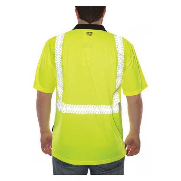Job Sight Polo Shirt, Size S, Hi-Vis Green/Yellow