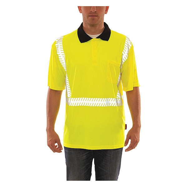 Job Sight Polo Shirt, Size S, Hi-Vis Green/Yellow