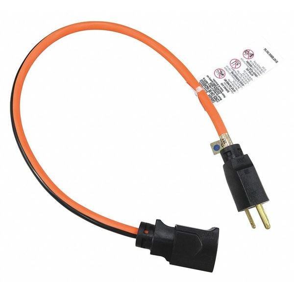 2 ft. Indoor Extension Cord 14/3 Gauge OR/BK