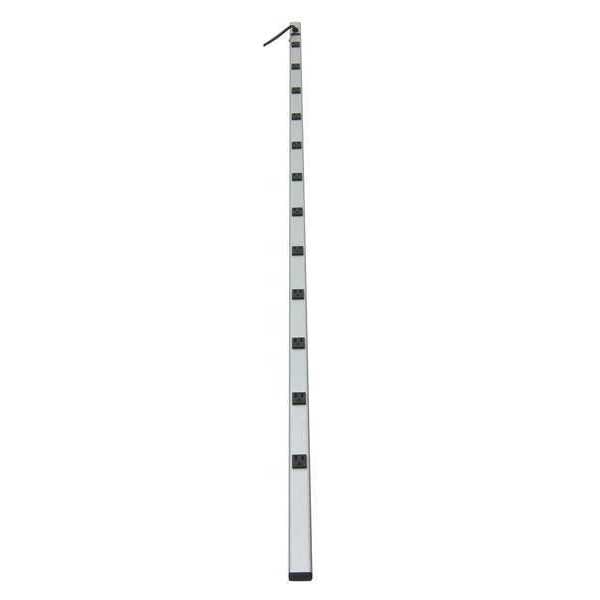 Outlet Strip, 15 ft., 12 Outlets, Aluminum