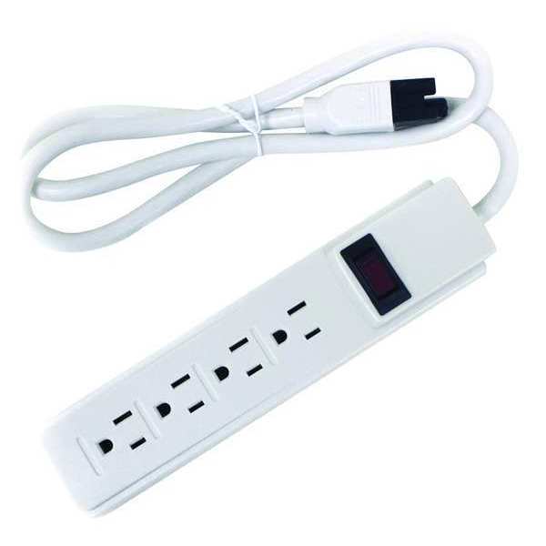 Outlet Strip, 4, 3 ft., 5-15R