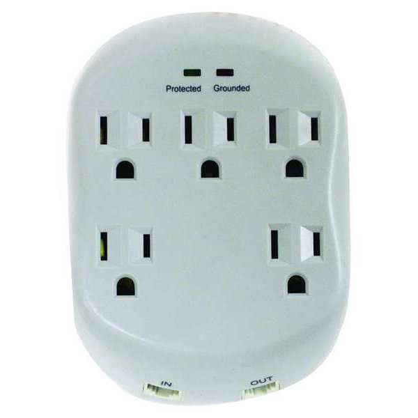 Surge Protector Plug Adapter, 5 Outlets