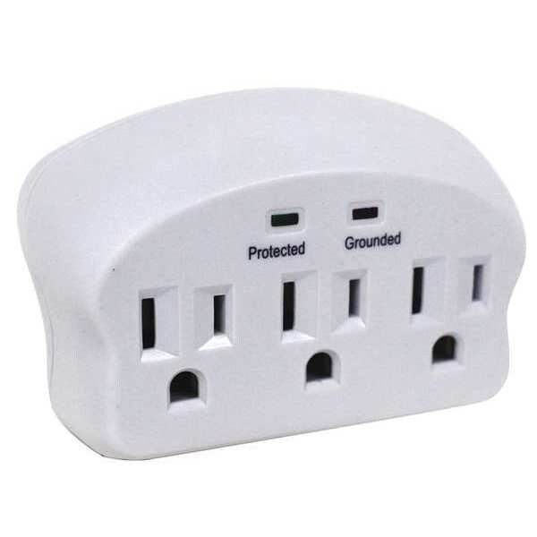 Surge Protector Plug Adapter, 3 Outlets