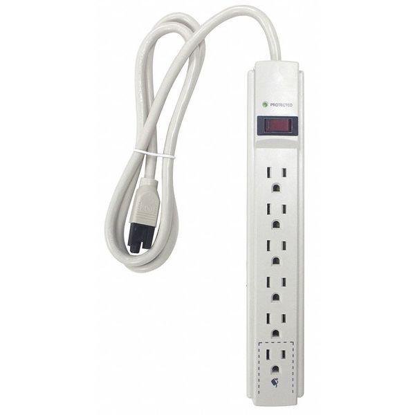 Surge Protector Outlet Strip, 4 ft., White