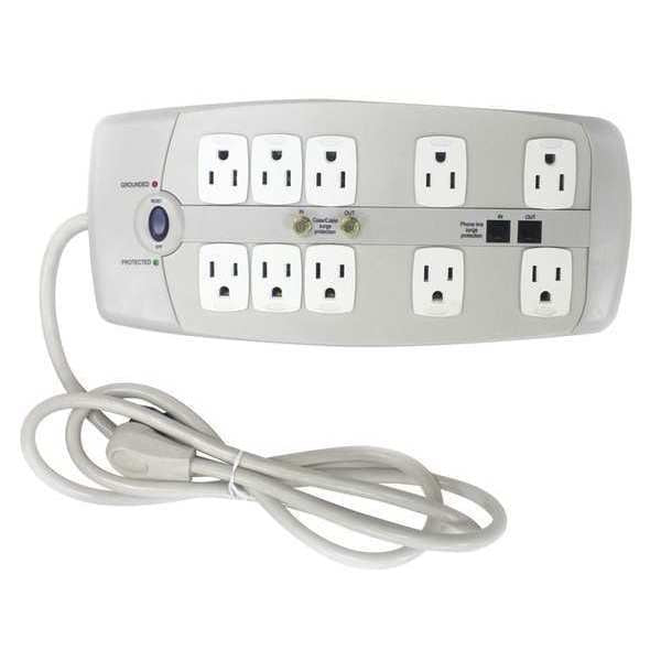 Surge Protector Outlet Strip, 6 ft., White