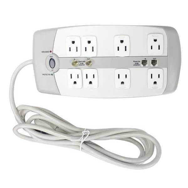 Surge Protector Outlet Strip, White