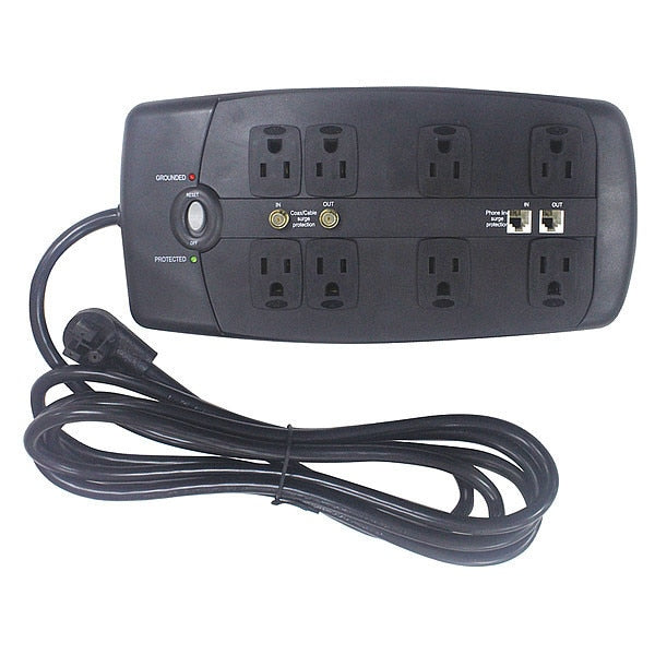 Surge Protector Outlet Strip, Black