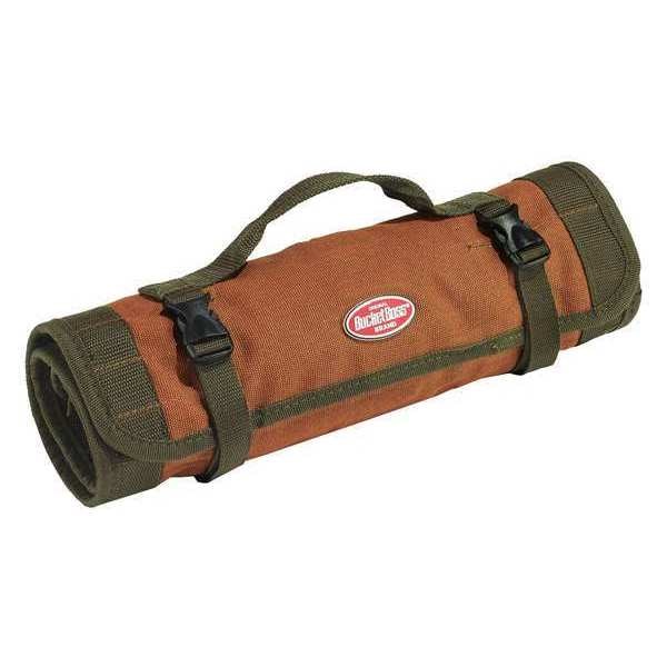 Tool Holster, Polyester, 25 Pockets, Brown/Green, 14 in Height