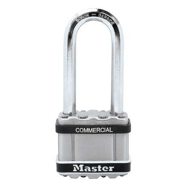 Padlock, Keyed Different, Long Shackle, Square Stainless steel Body, Boron Shackle, 15/16 in W