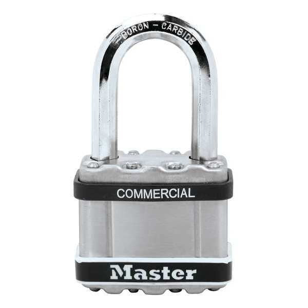 Padlock, Keyed Different, Long Shackle, Square Stainless steel Body, Boron Shackle, 15/16 in W