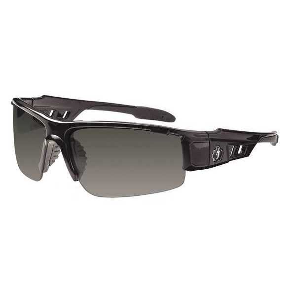 Safety Glasses, Wraparound Smoke Polycarbonate Lens, Anti-Fog, Scratch-Resistant