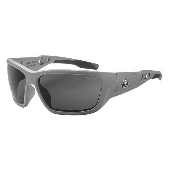 Safety Glasses, Traditional Smoke PC Decenter Lens, Anti-Fog, Scratch-Resistant