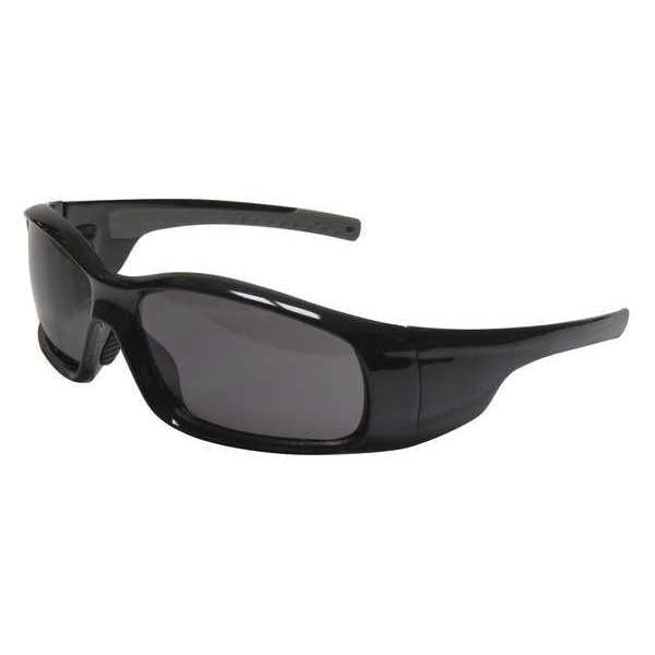 Safety Glasses, Wraparound Gray Polycarbonate Lens, Anti-Fog