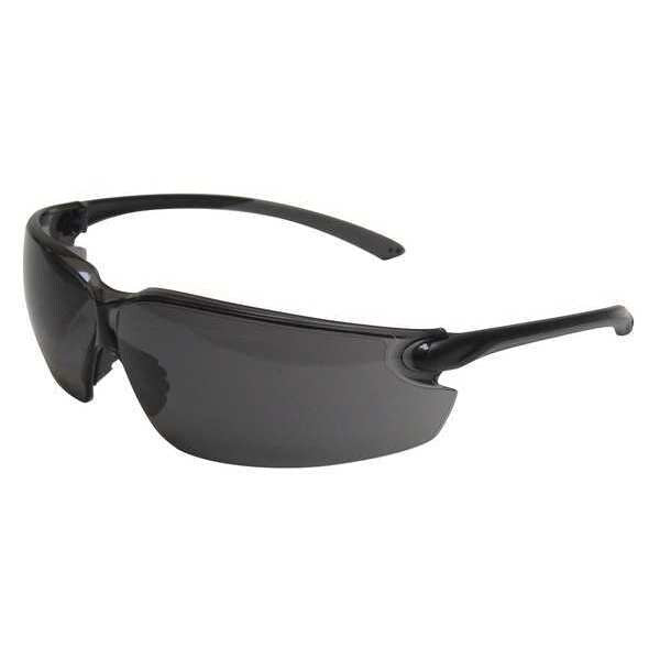 Safety Glasses, Wraparound Gray Polycarbonate Lens, Anti-Fog