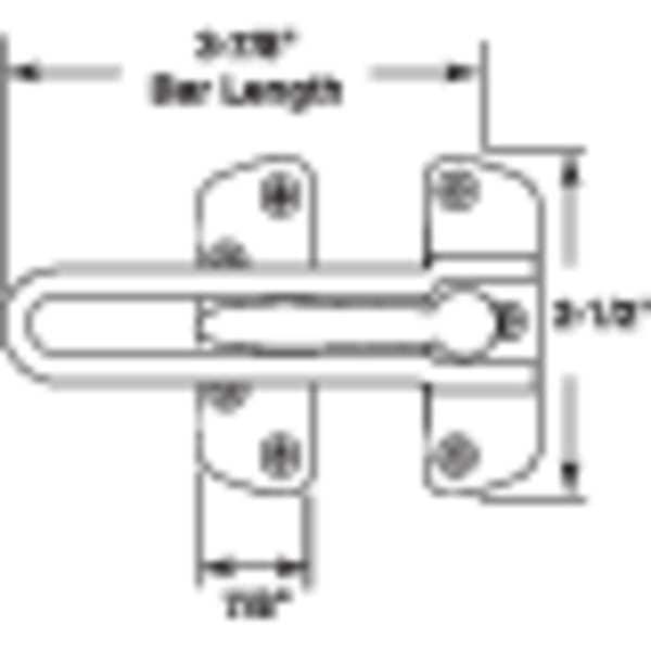 Swing Bar Door Guard, 3-7/8