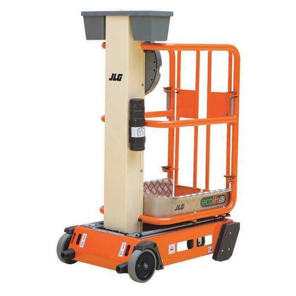Personnel Lift, Push-Around Drive, 330 lb Load Capacity, 4 ft 11 in Max. Work Height