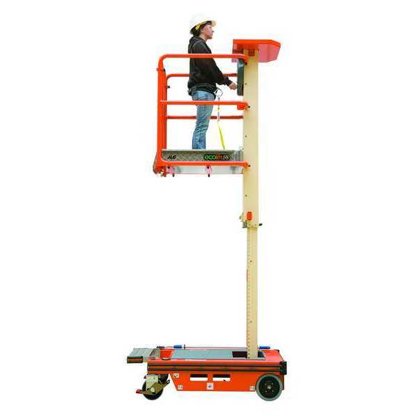 Personnel Lift, Push-Around Drive, 330 lb Load Capacity, 7 ft 2-1/2 in Max. Work Height