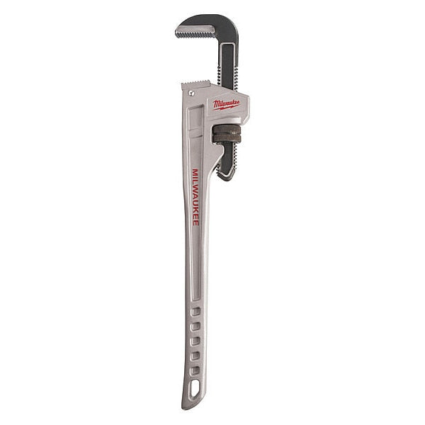 Pipe Wrench, Straight Aluminum, 24 in L, 3 in Jaw Capacity